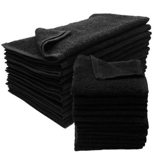 Cotton Salon Towels, Black - Case of 120 L586353