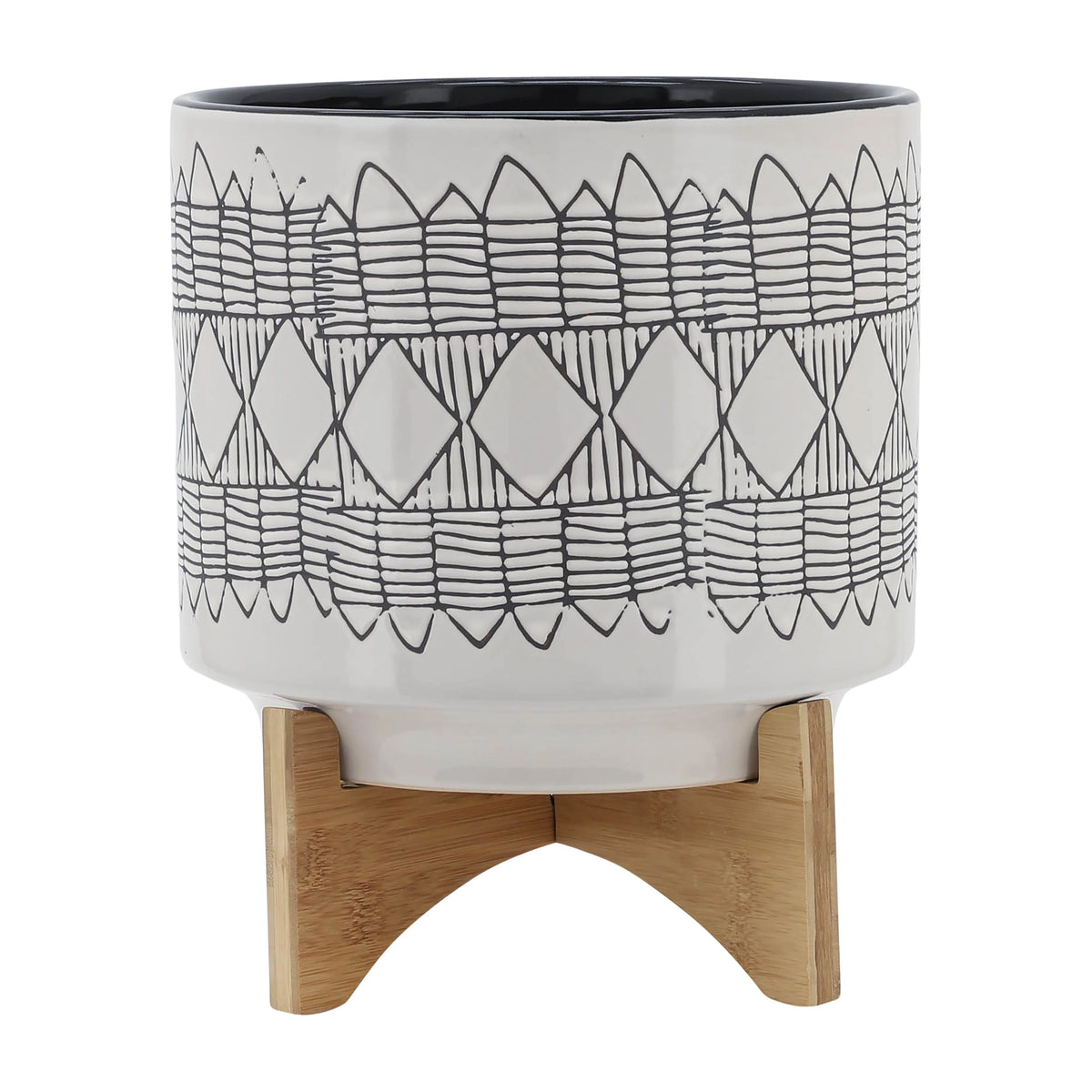 Ceramic Planter On Wooden Stand K679292