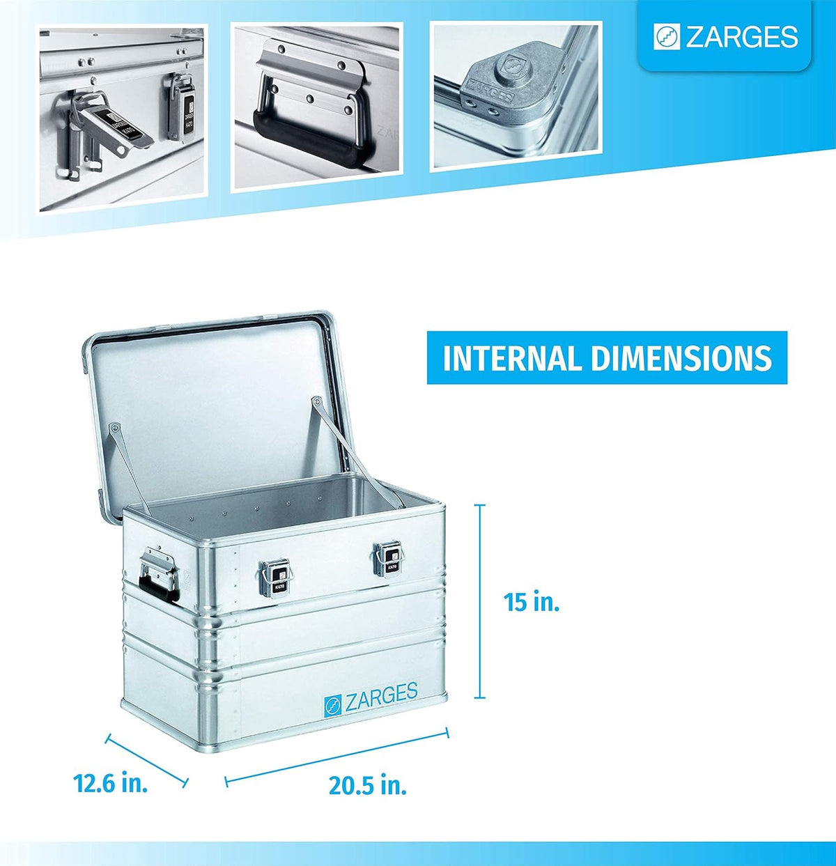 Aluminum Security Safe Box for Hazardous Materials (20.5 x 12.6 x 15) V333
