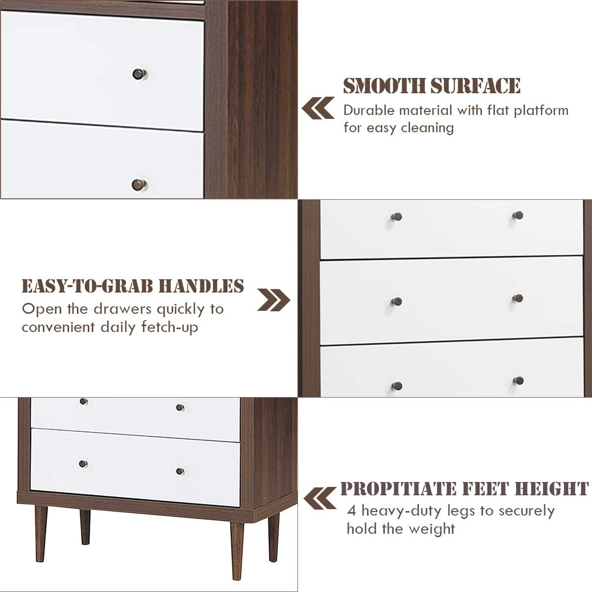 Antique-Style Wooden Drawer Dresser Storage Cabinet L886234