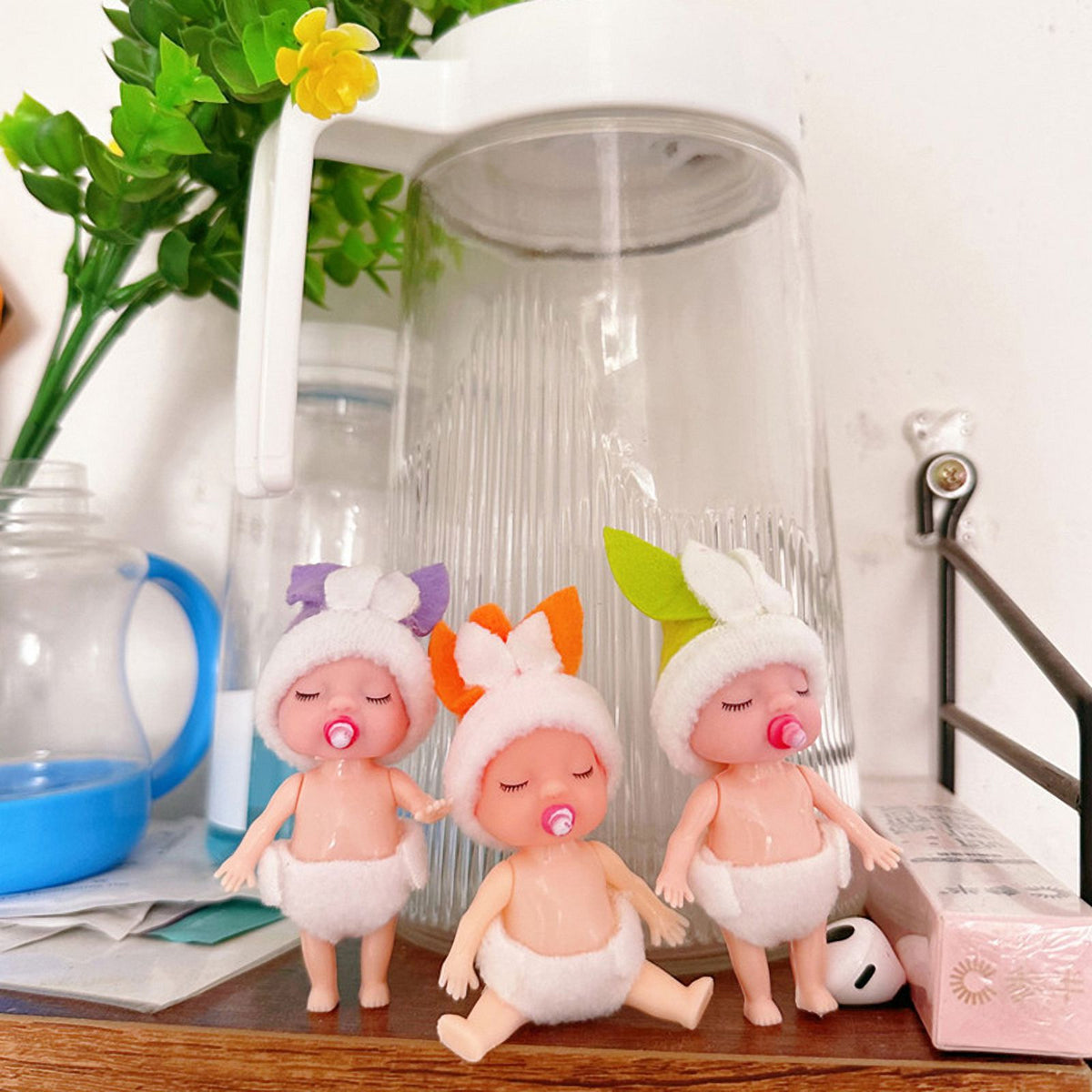 1Pc Simulated Mini Rabbit Dolls Dollhouse Accessories L914