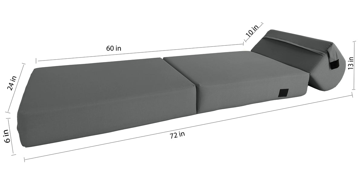 Gray Folding Sleeper Chair Foam Bed D847632