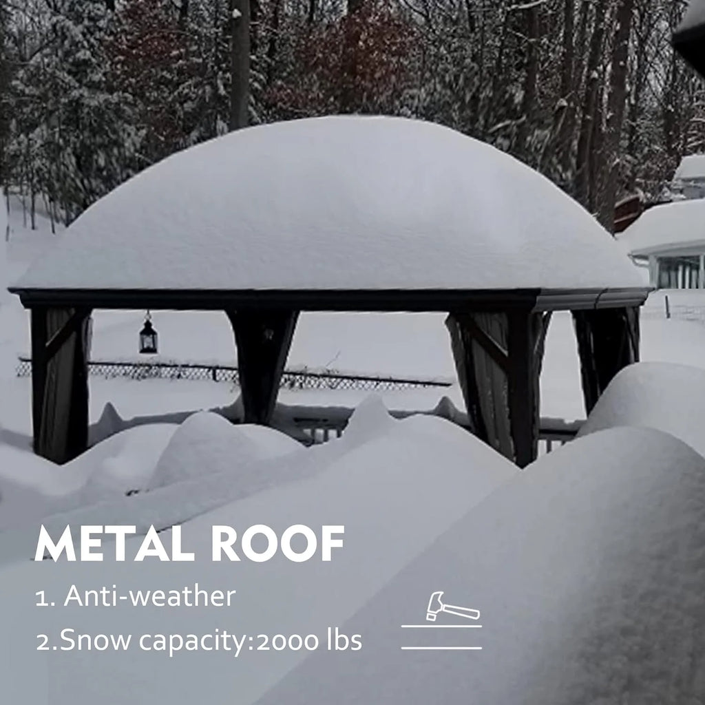10ft x 12ft Grey Aluminum Gazebo Y1274