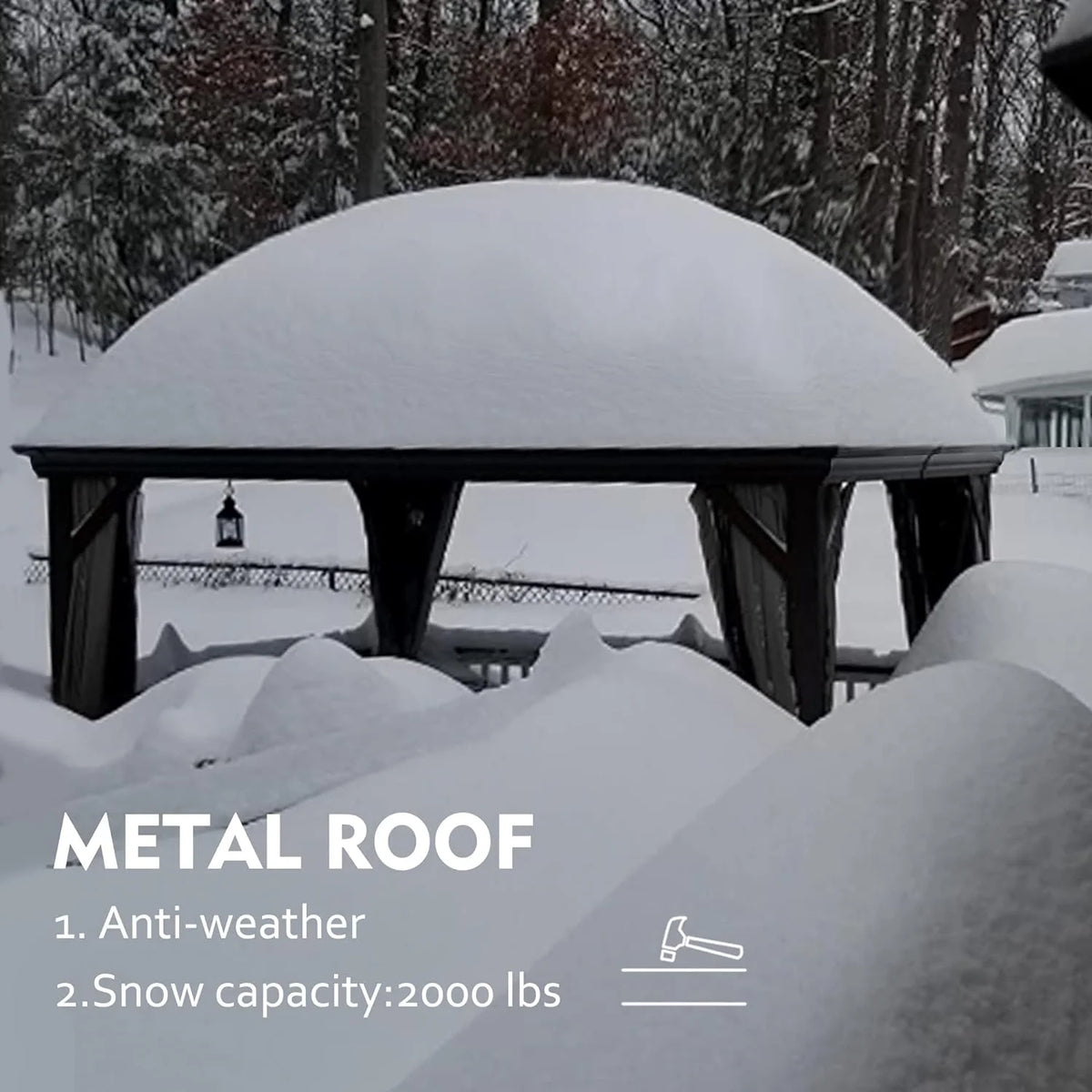 10ft x 12ft Grey Aluminum Gazebo Y1274