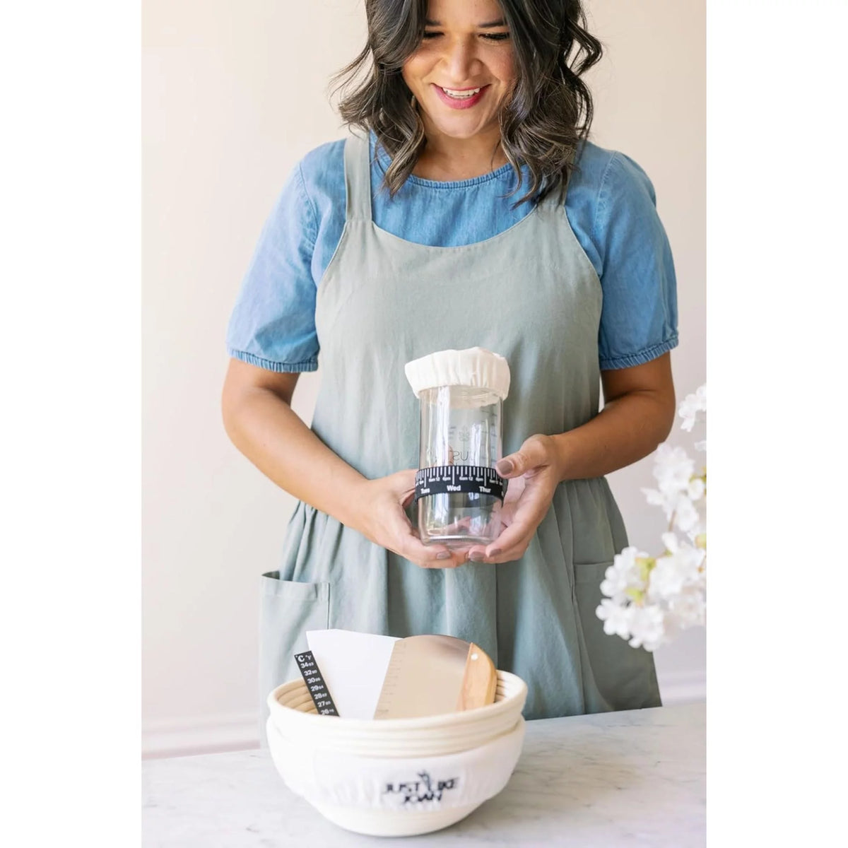 Sourdough Bread Baking Kit with Starter Jar and Banneton Bowl Basket Z17072