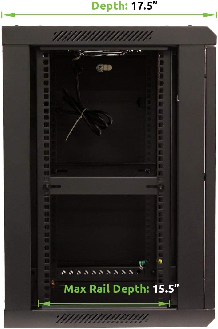 12U Wall Mount Network Server Cabinet Rack Enclosure Glass Door Lock Y72711