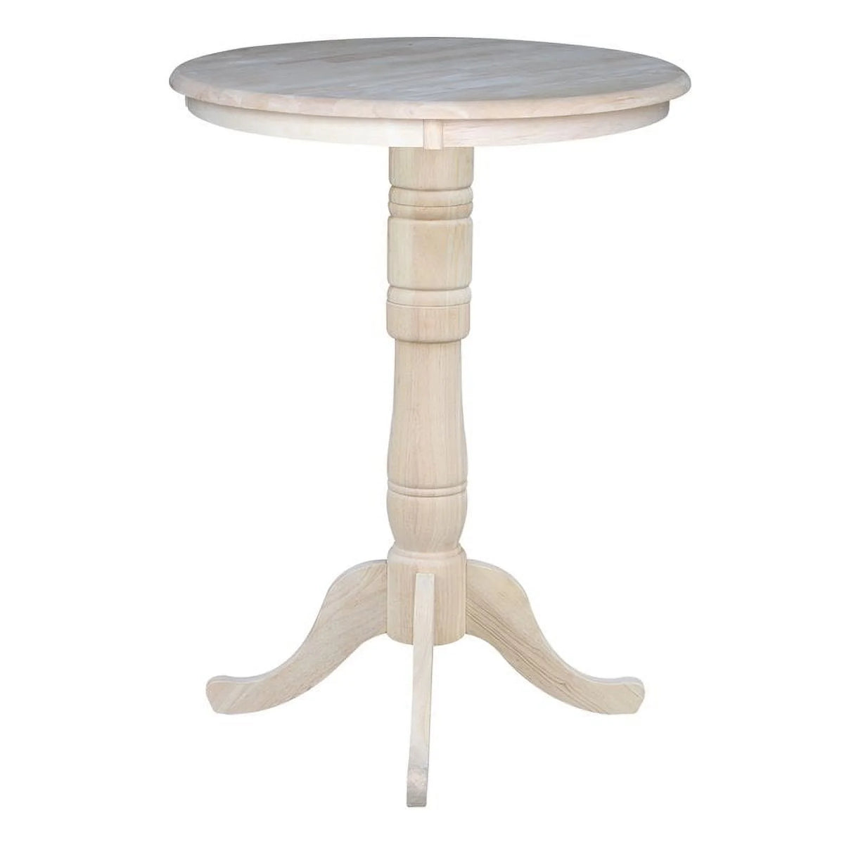 Natural Wood Round Top Bar Table Q7520
