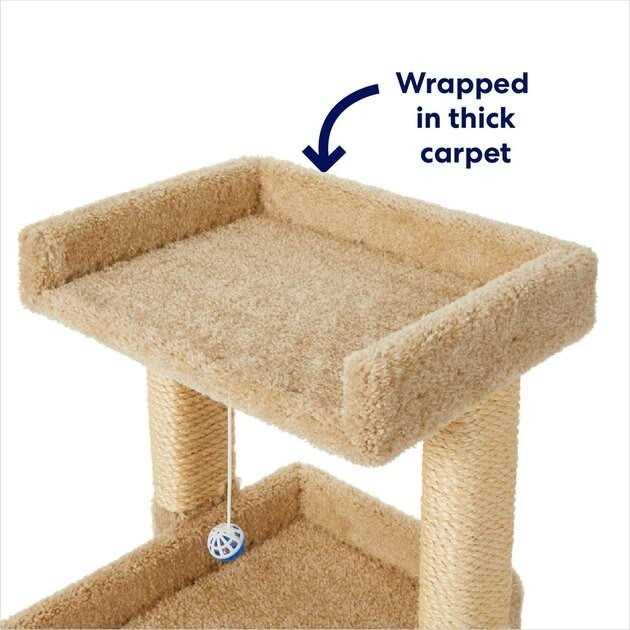 32-in Wooden Cat Tree with Toy B84808