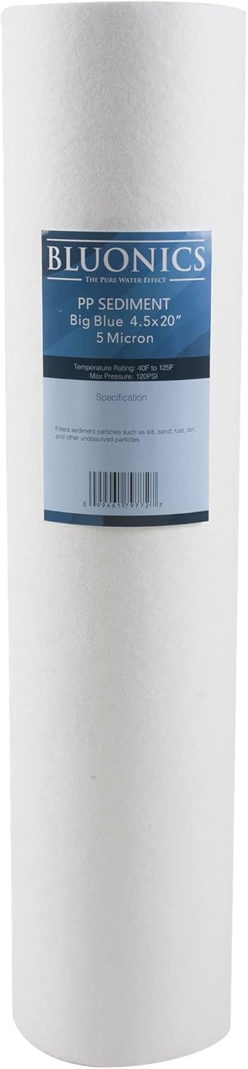 4.5" x 20" 5 Micron Sediment Replacement Water Filters 4pcs L31543