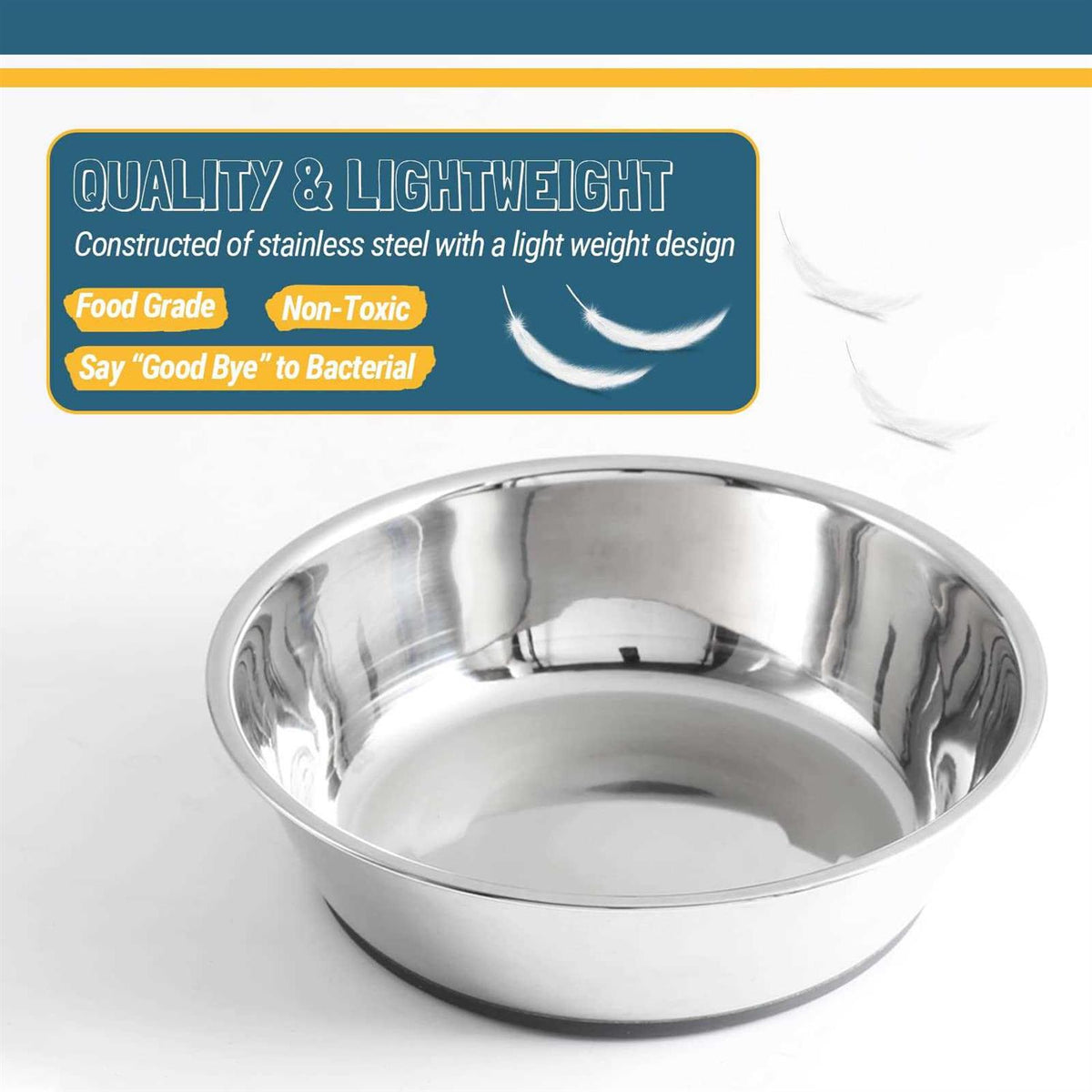 Stainless Steel Anti-Slip Dog Bowls J2872