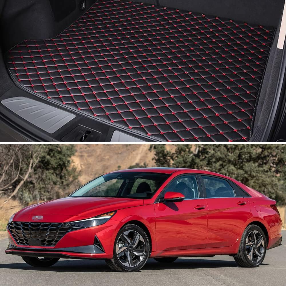 Black with Black line Car Trunk Mat Pack of 2 W96510