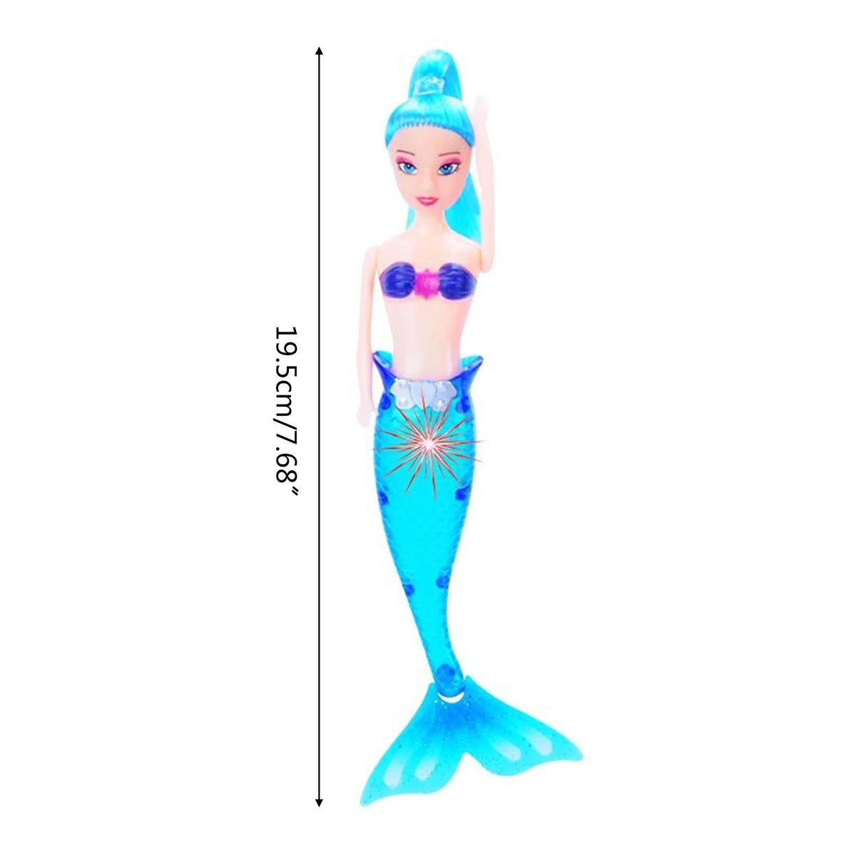 Realistic Mermaid Doll with Lighting Tail Bathtub Toy U35216
