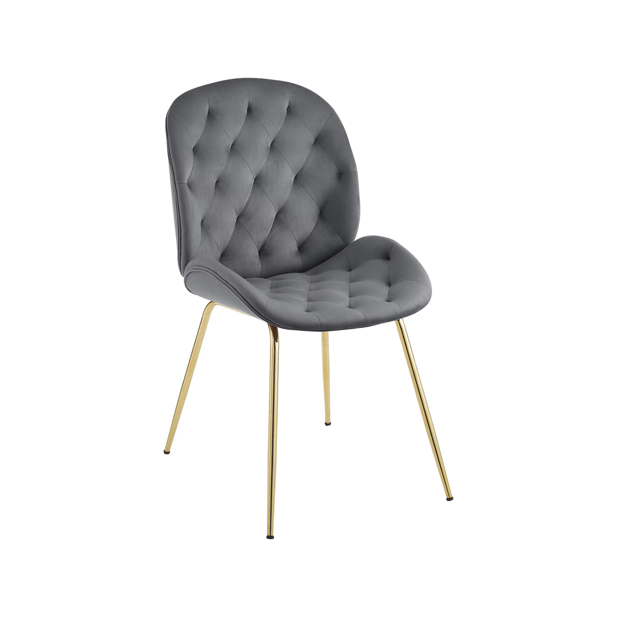 Gray Velvet Tufted Upholstered Dining Chairs K69013