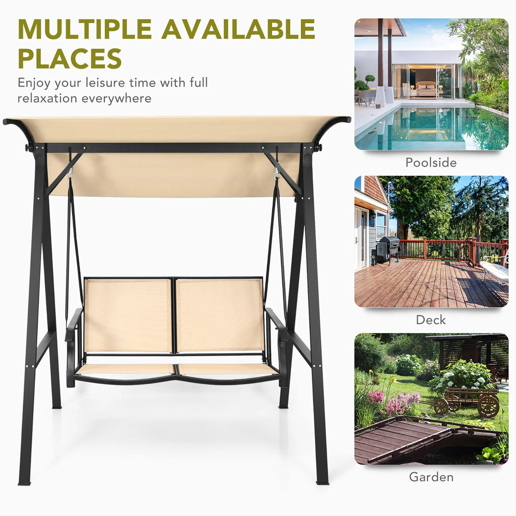2-Seat Swing Loveseat with Canopy R674