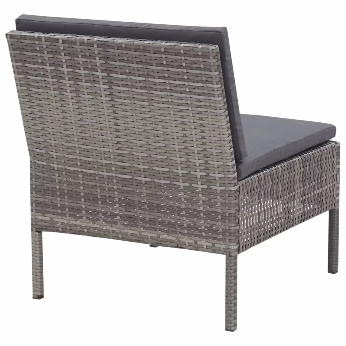 5 Piece Gray Poly Rattan Patio Sofa Set with Coffee Table U77623