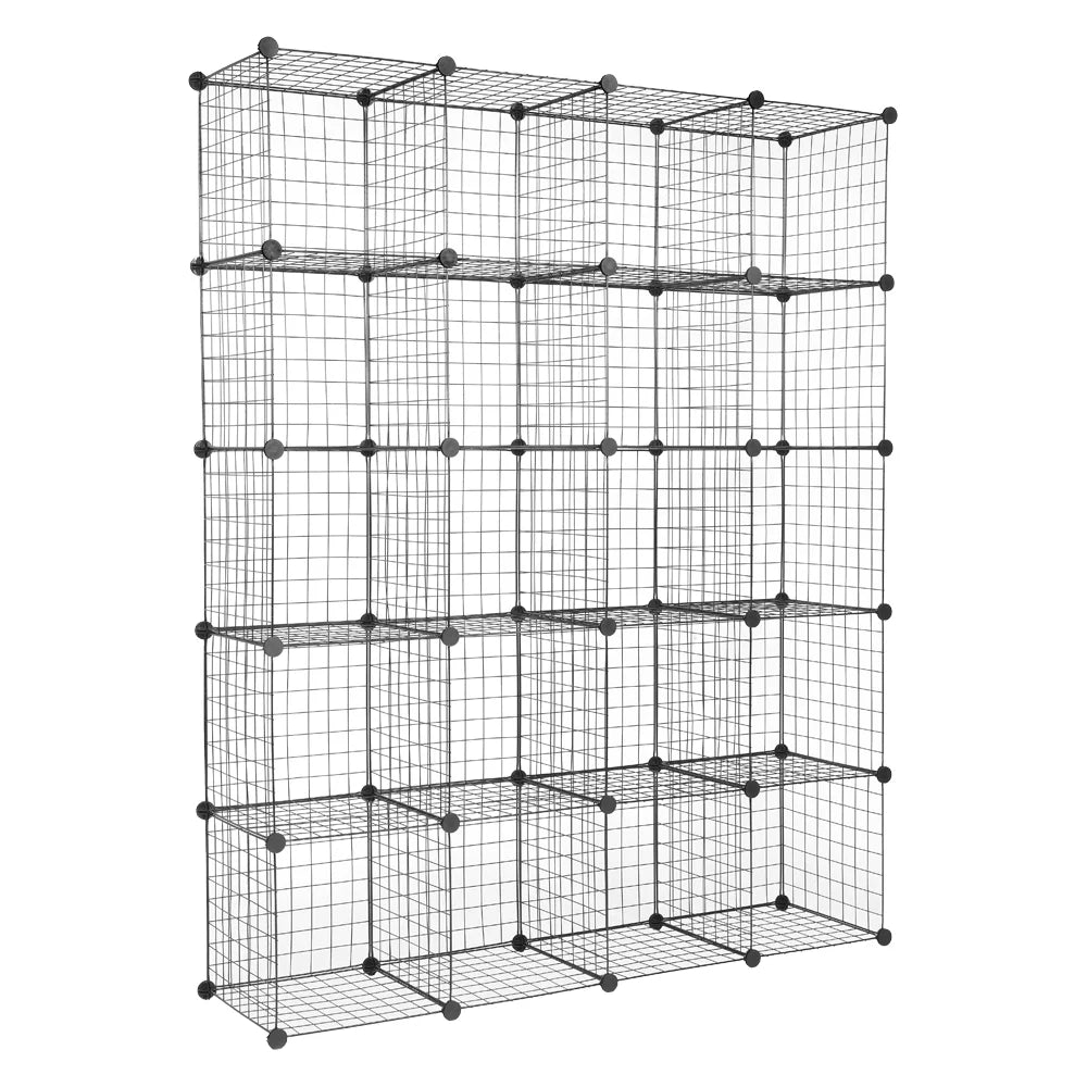 Black 20-Cube Wire Storage Shelving Unit L3036