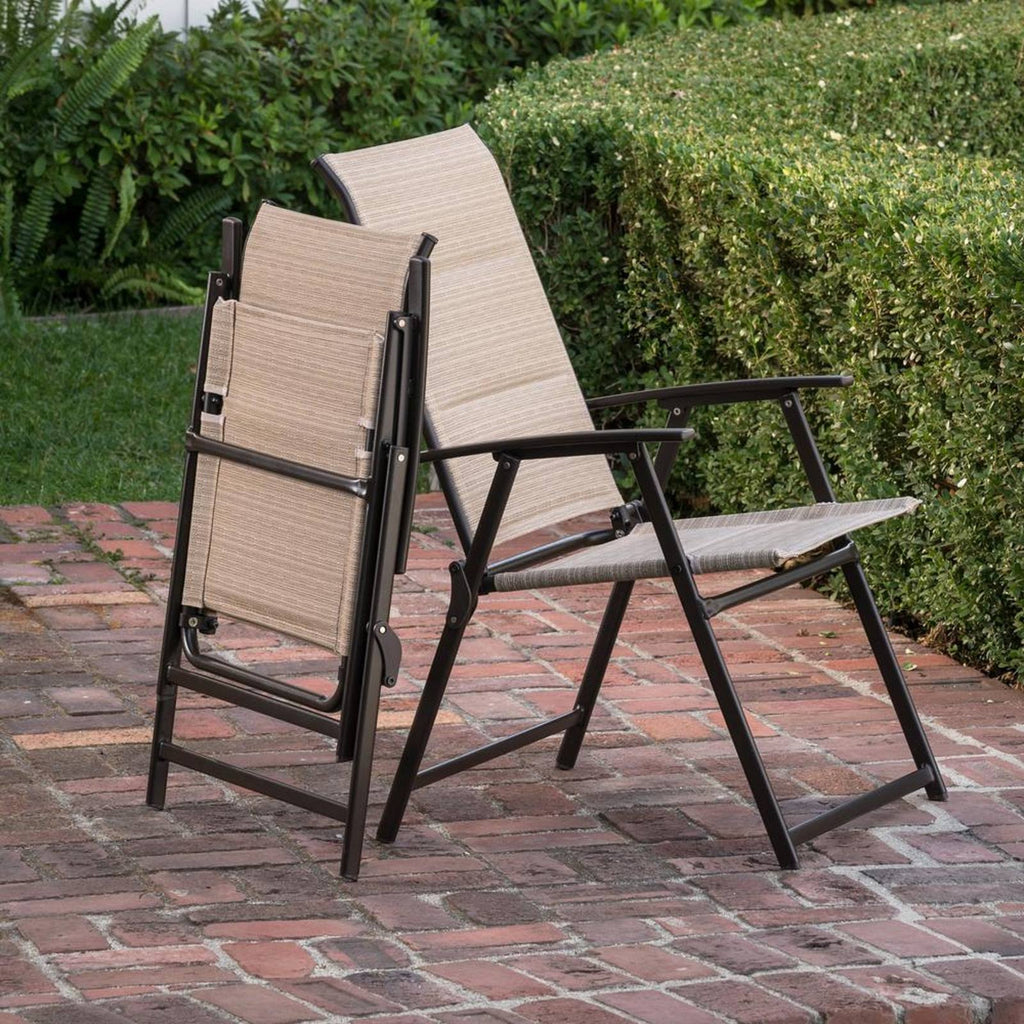 Silver Folding Steel Outdoor Dining Chair (2-Pack) Y515