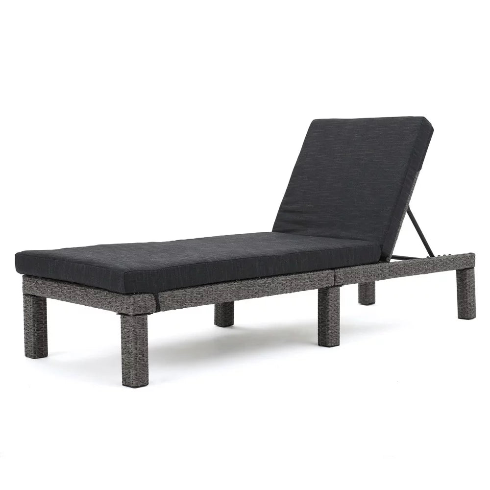 Adjustable PE Wicker Chaise Lounge with Cushion Set of 2 G9549