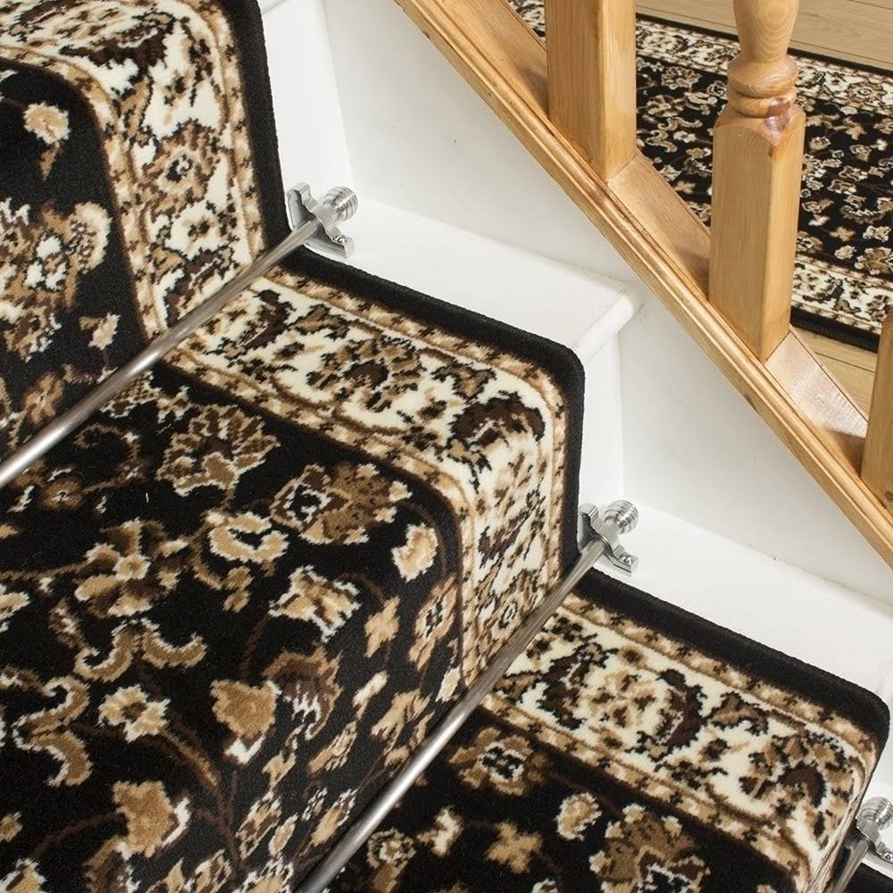 Persian Black Stair Carpet Runner 16 foot X7831
