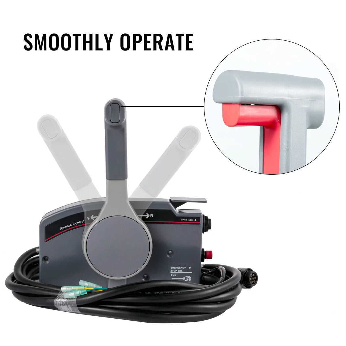 Boat Throttle Control Box with Safety Lanyard and Key Switch U628