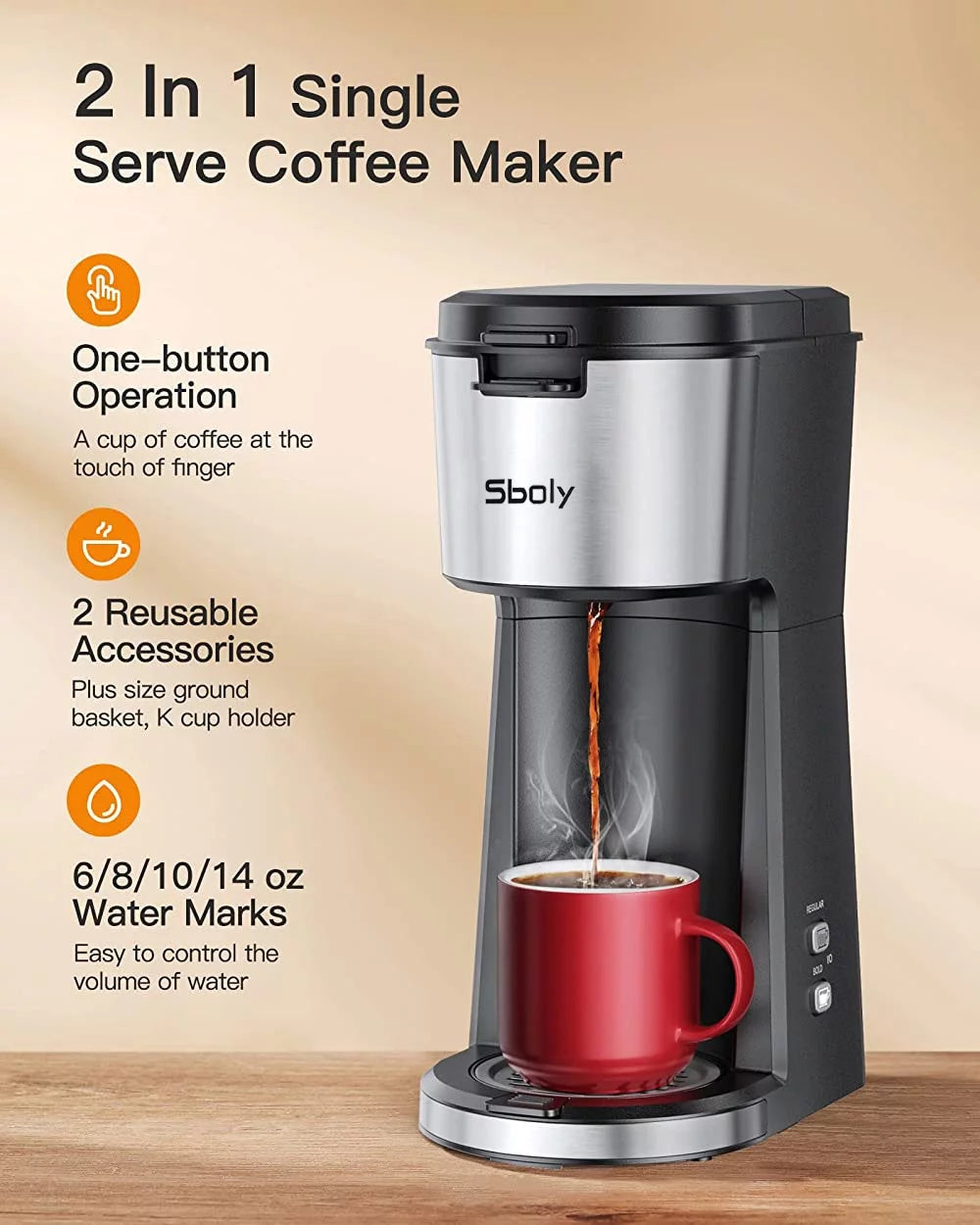 Single Serve Coffee Maker, Classic Black A80973