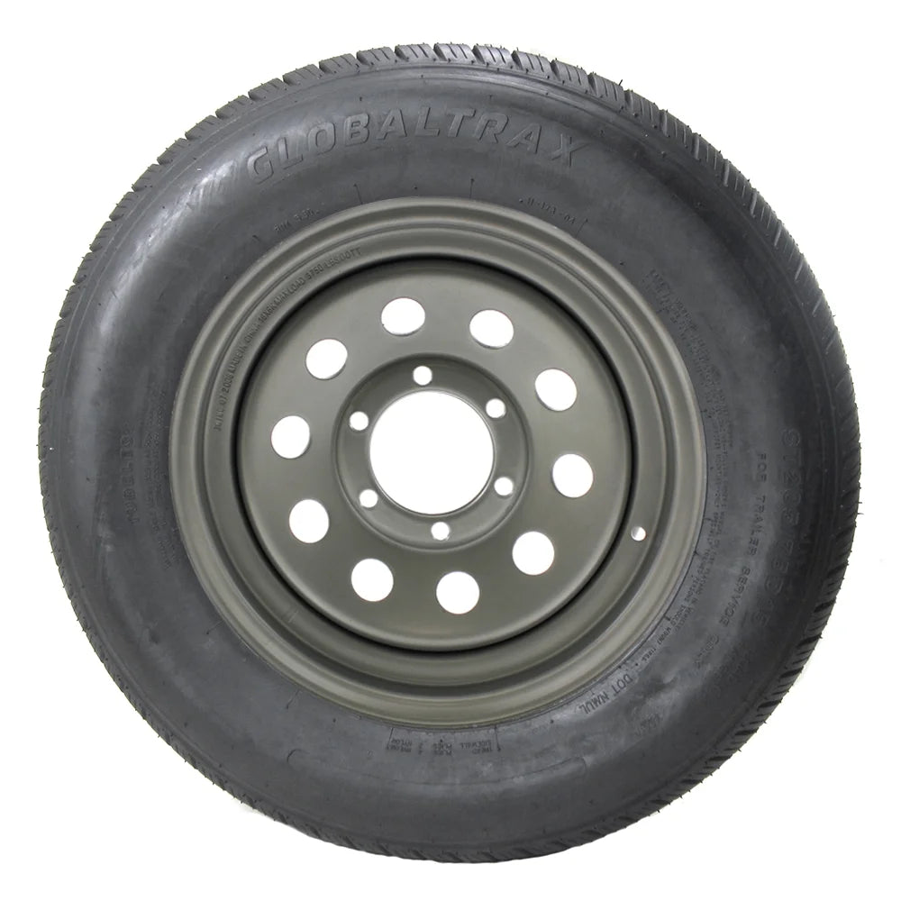 5 Bolt Silver Mod Wheel Trailer Tire R47865