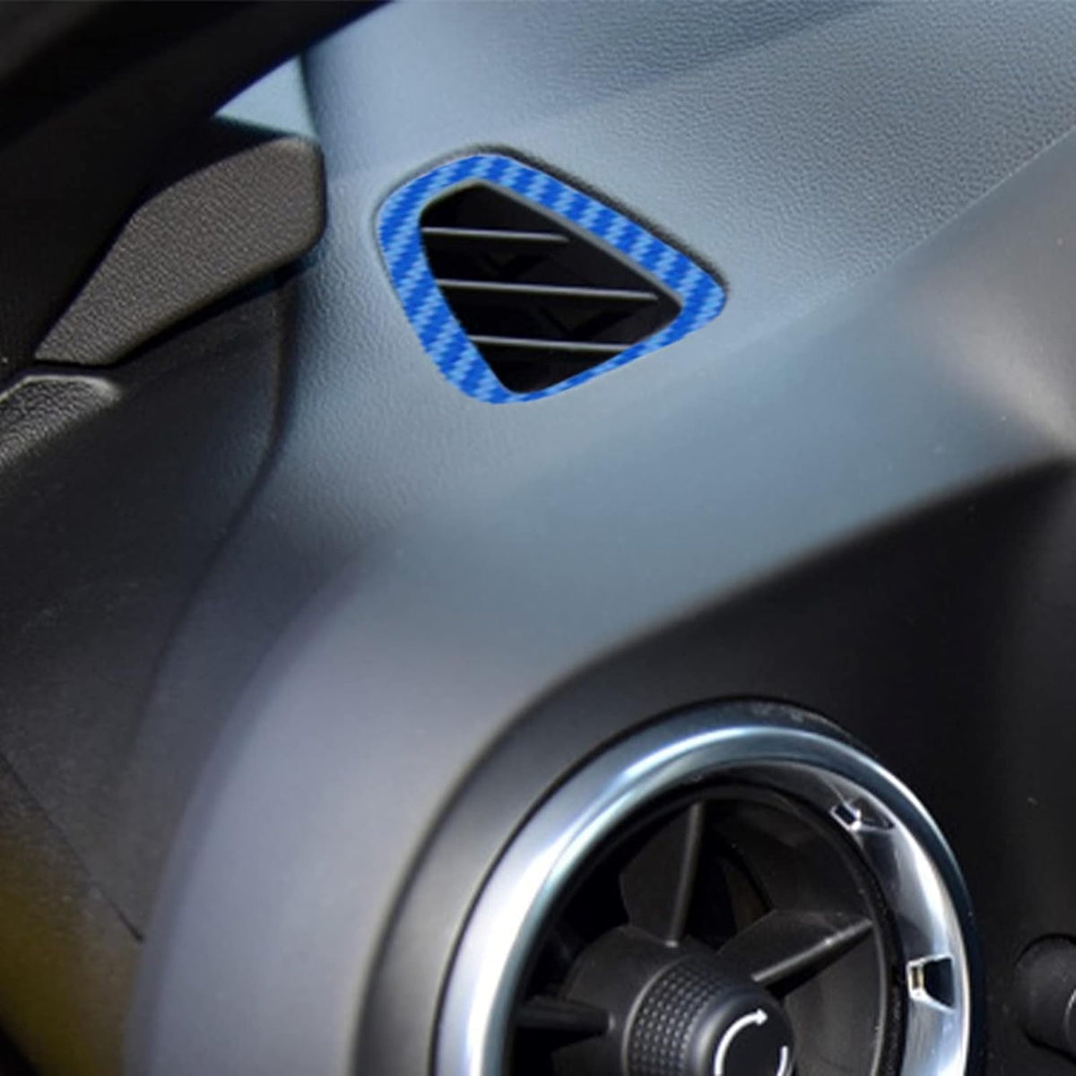 Blue Carbon Fiber Texture Vinyl Wrap Interior Sticker 28PCS H1476