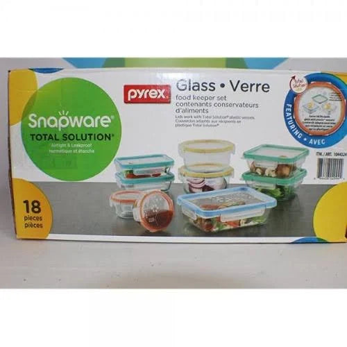 18 count Glass Food Storage Set M4872