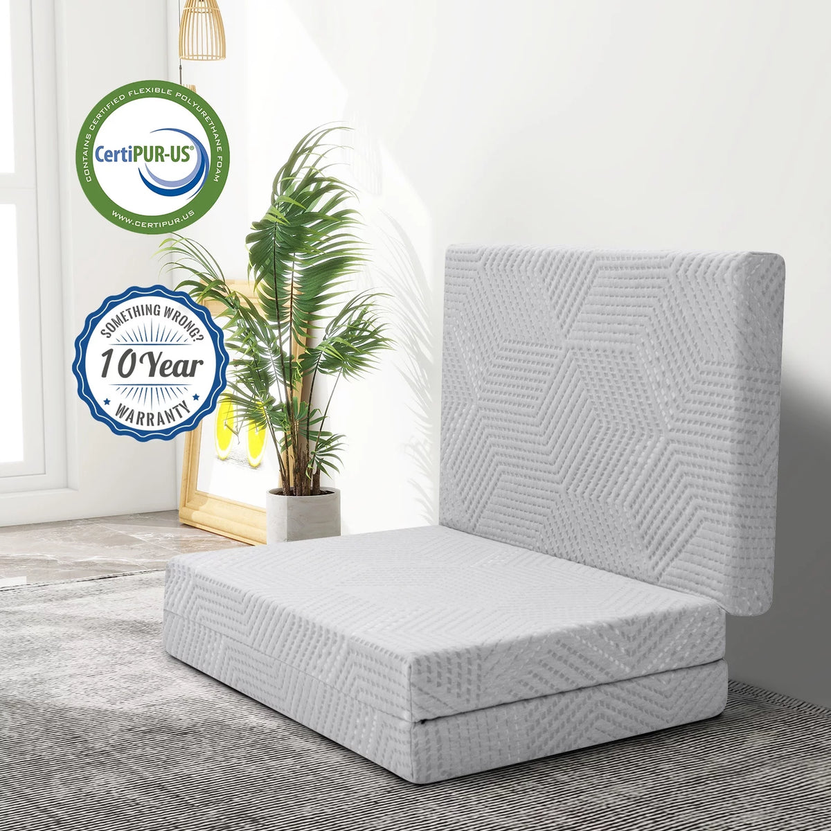 4 Inch Tri Folding Memory Foam Mattress Queen D67038