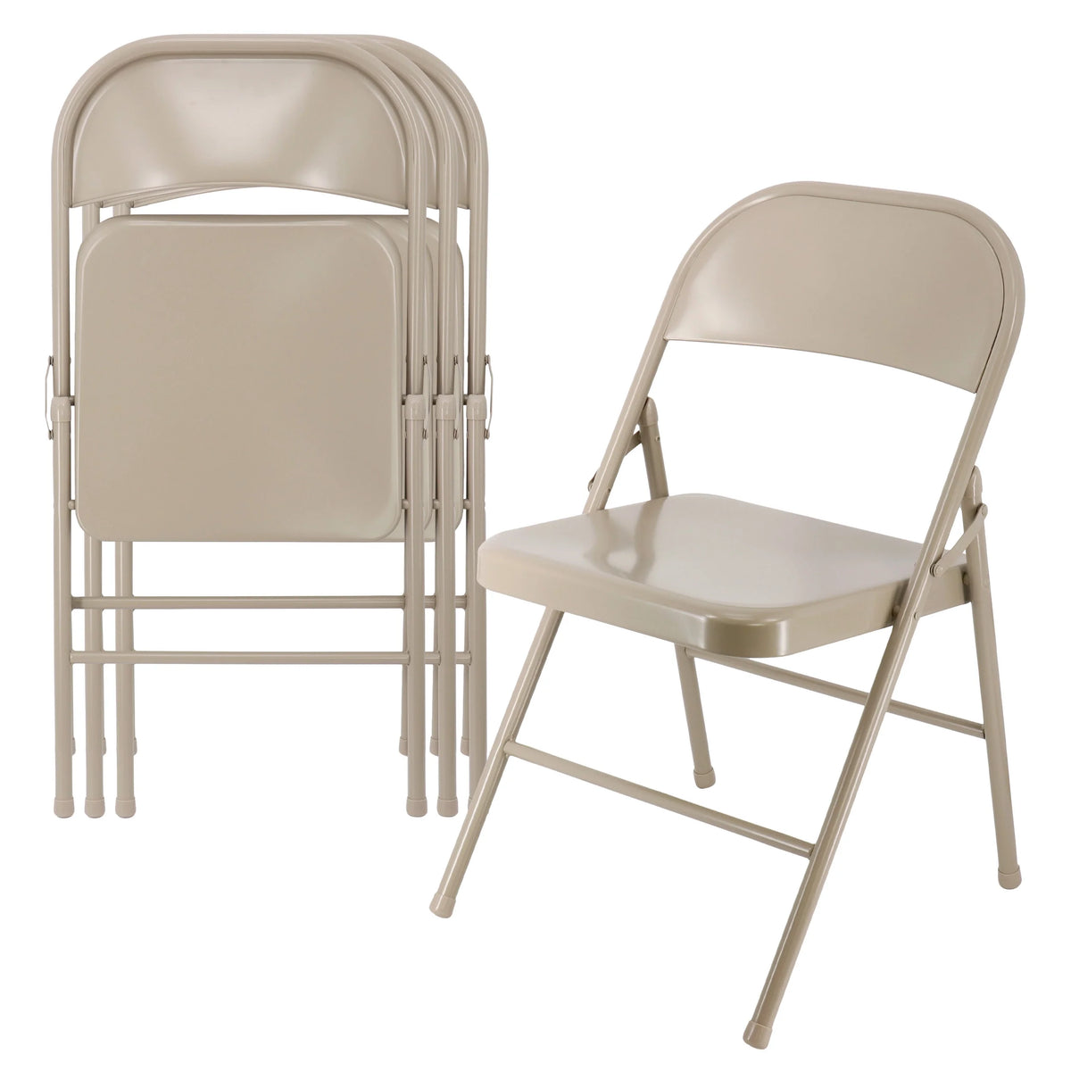 Beige Metal Folding Dinner Chairs E288