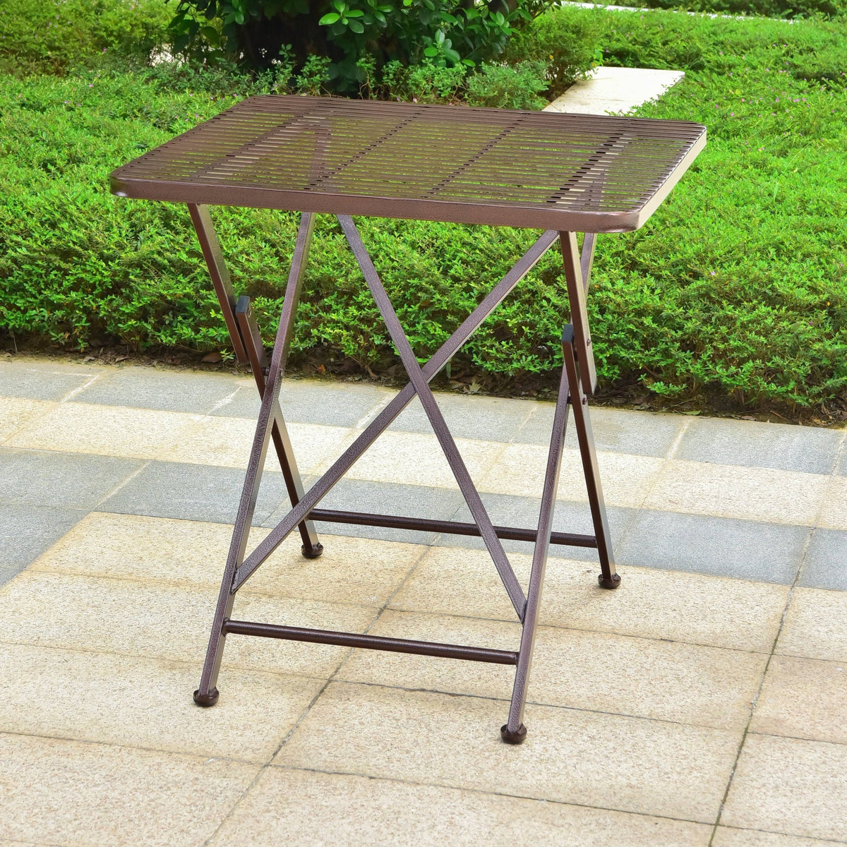 Bronze 28-Inch Folding Square Bistro Table H8573