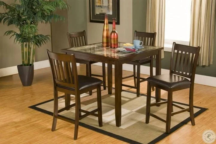 Espresso Faux Marble Pub Table Y72438