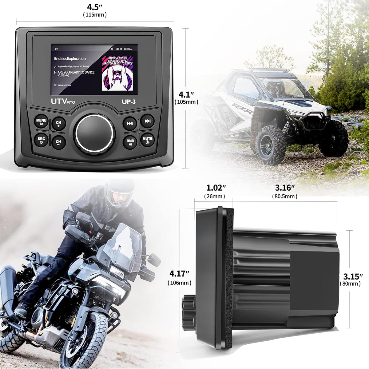 UTV Stereo AM/FM with Bluetooth T9477