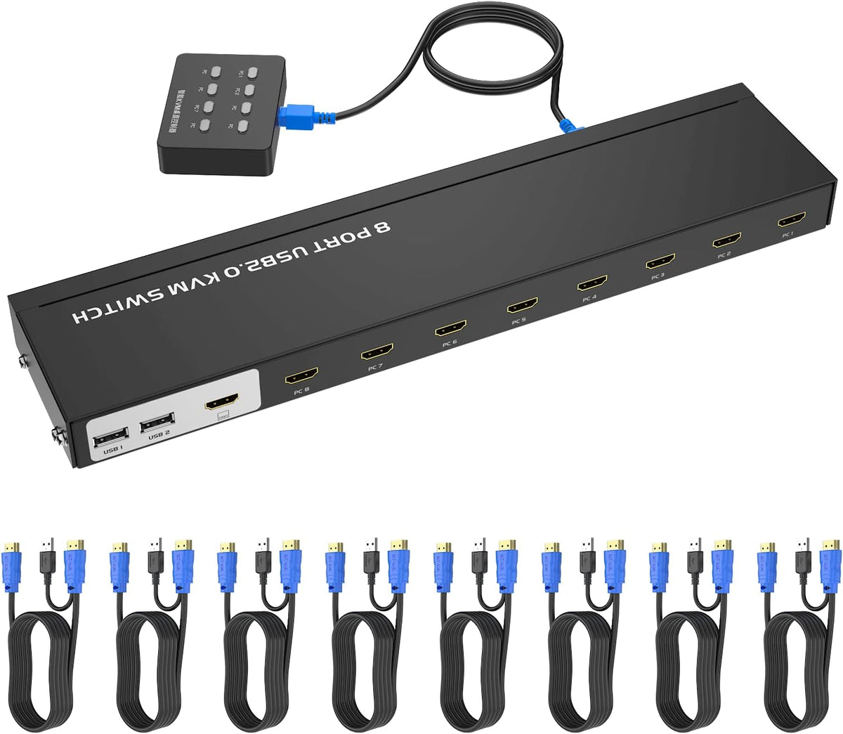 8 Port Rack Mount KVM Switch with 4K@30Hz O312908