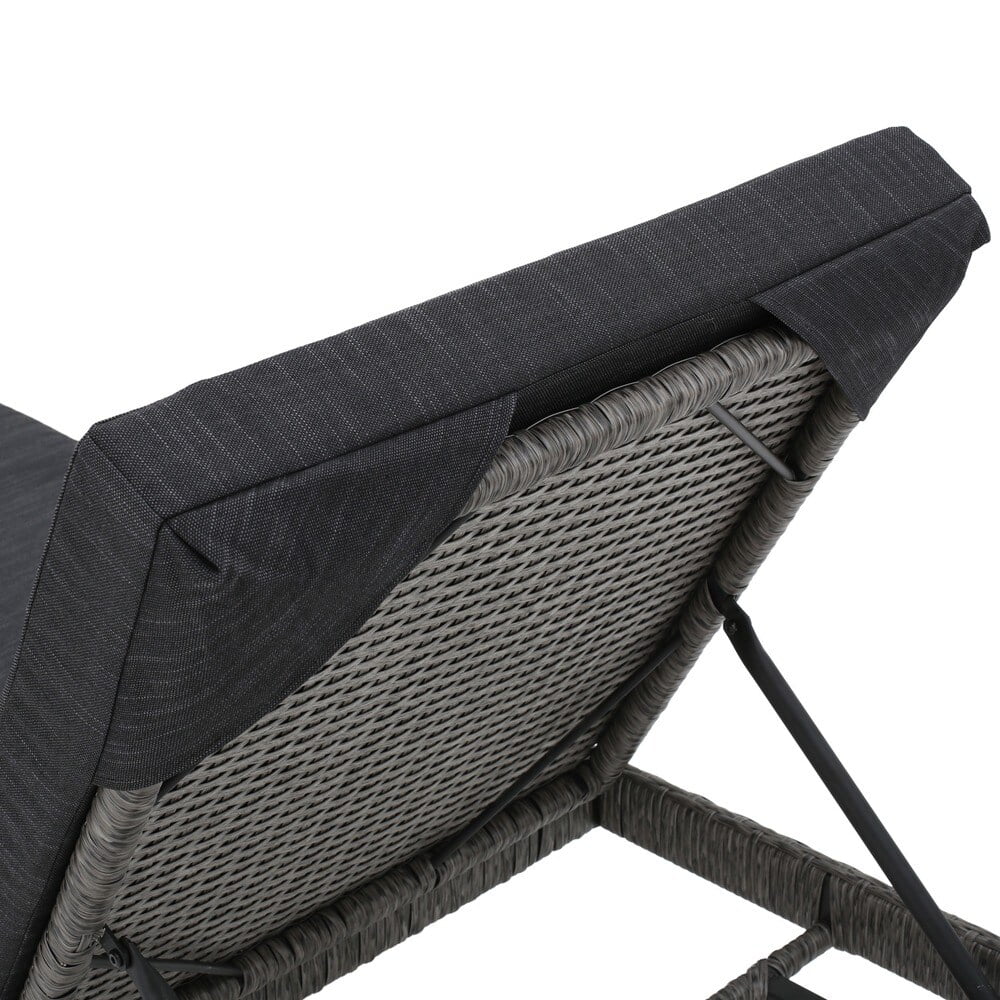 Adjustable PE Wicker Chaise Lounge with Cushion Set of 2 G9549