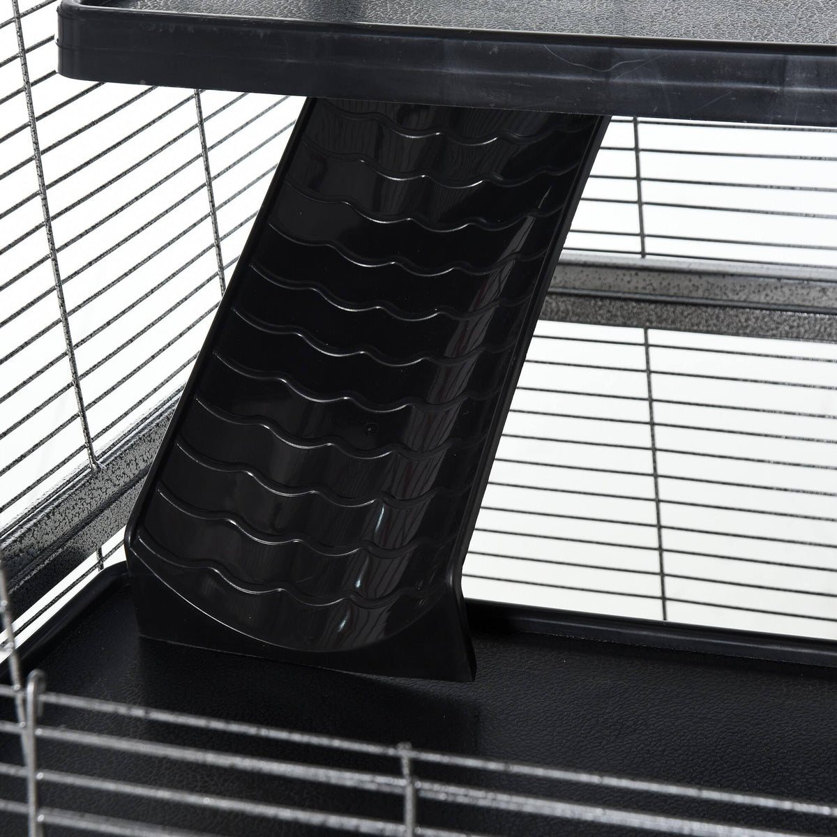 Rolling Small Animal Cage with 4 Platforms and Removable Tray Silver Grey G28123