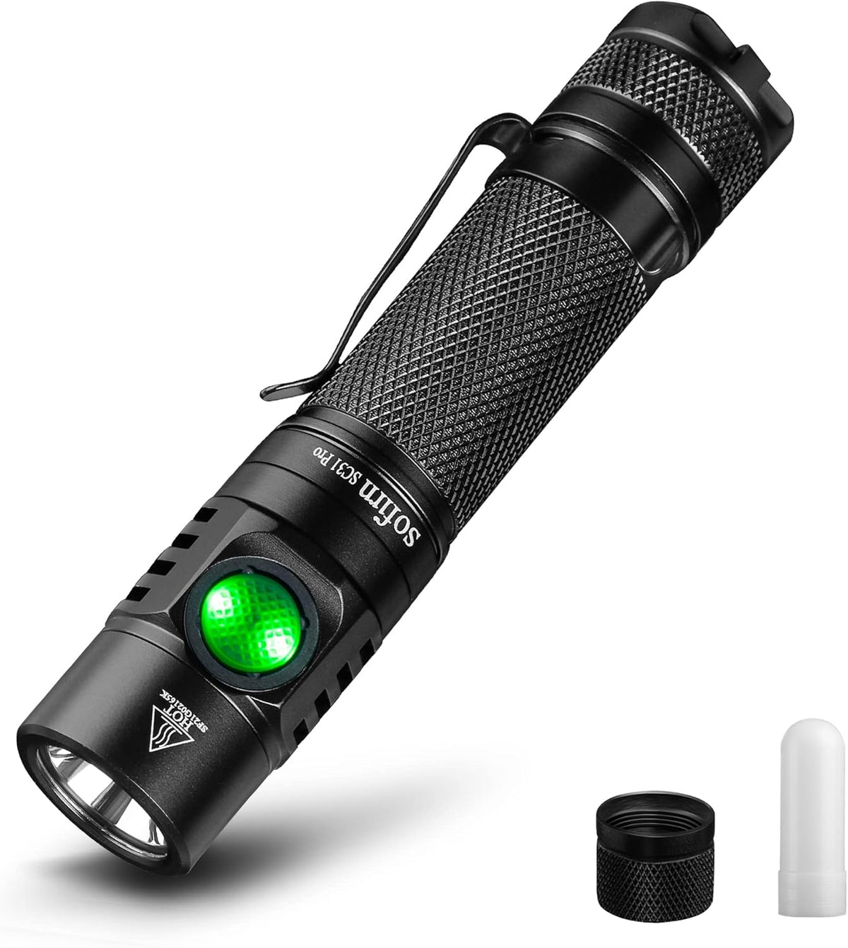 Rechargeable Flashlight 2000 Lumens with Diffuser, Magnetic Tail Cap U9008