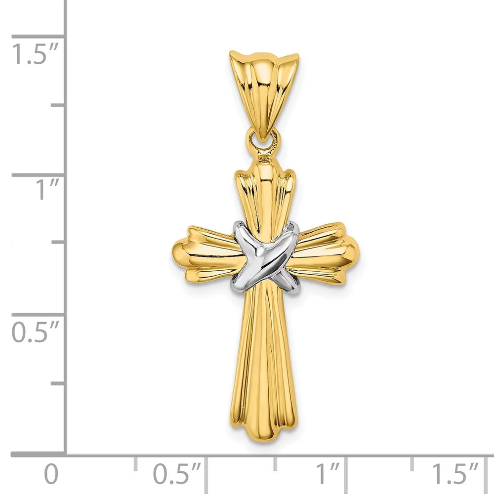 Ribbed Cross Charm G9600
