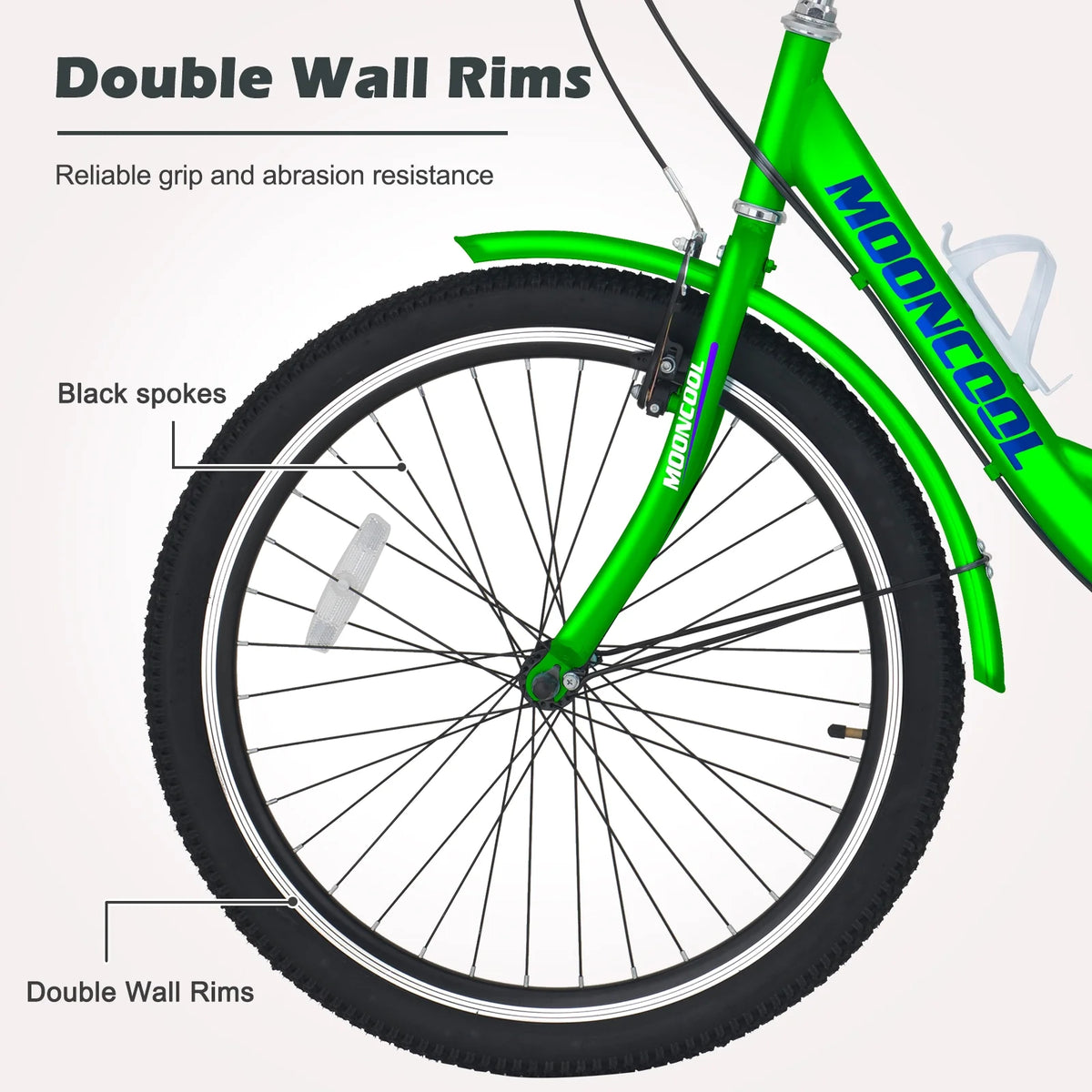 24" 7 Speed Three Wheel Tricycle Bike with Large Basket Y98925