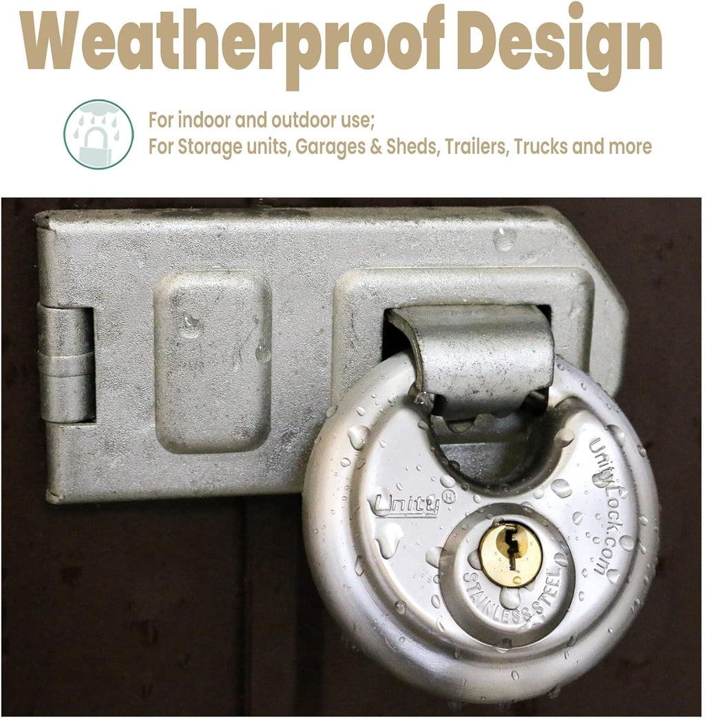 Stainless Steel Disc Padlock, Same Key Open, 2-3/4" (70mm), 12 B753