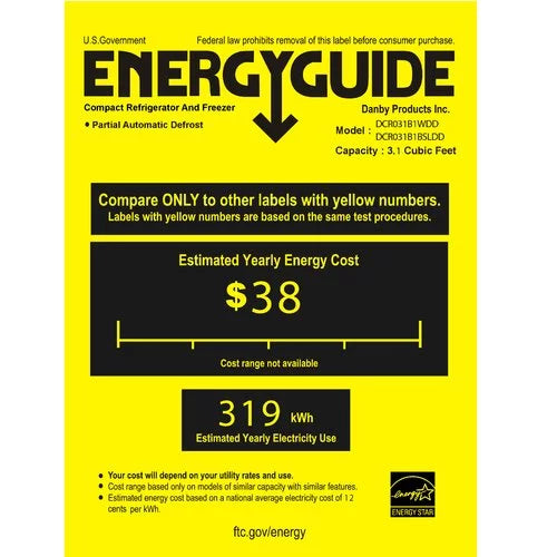 3.1 Cu ft 2-Door Compact Refrigerator J4389