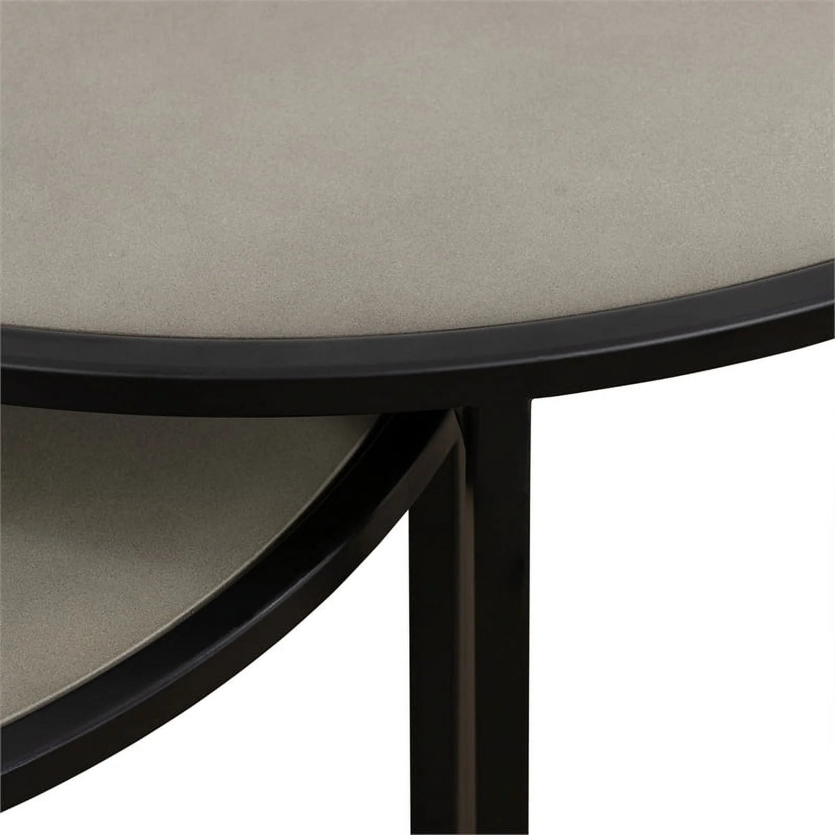 Black 2-Piece Metal Nesting End Table Set J881916