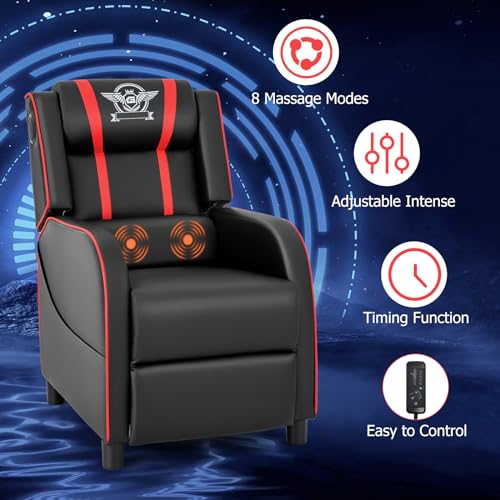 Blue Massage Recliner Chair with Footrest Q391552