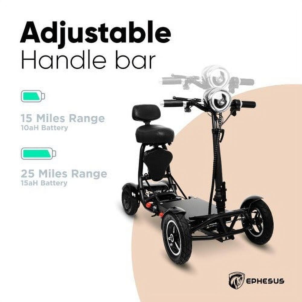 Folding Mobility Scooter 4-Wheel Long Range Blue A48084