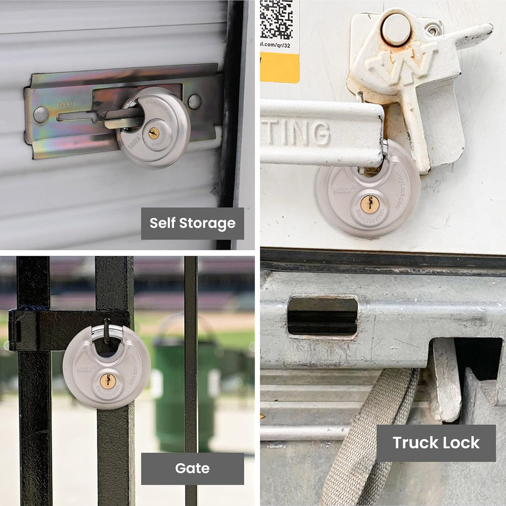 Stainless Steel Disc Padlock, Same Key Open, 2-3/4" (70mm), 12 B753