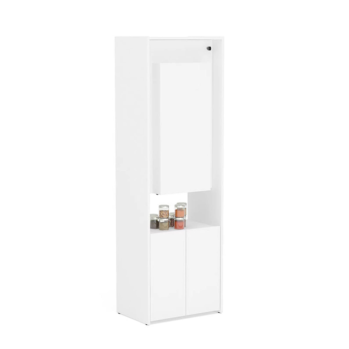 Modern Cabinet with Desk and Shelves, White F28400