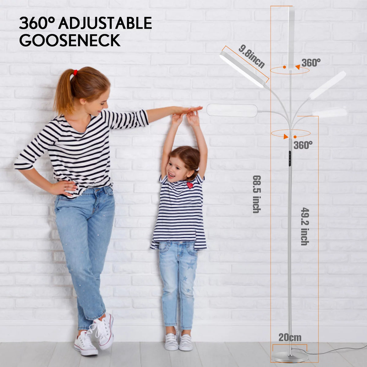 LED Floor Lamp with Remote Touch Control Adjustable Standing Light 4 Color Temperature M879
