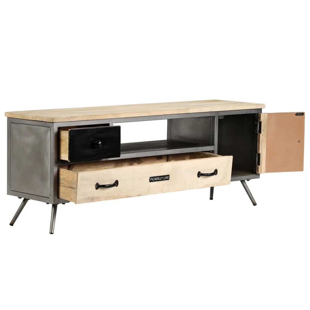 Solid Wood Mango and Steel TV Stand N64605