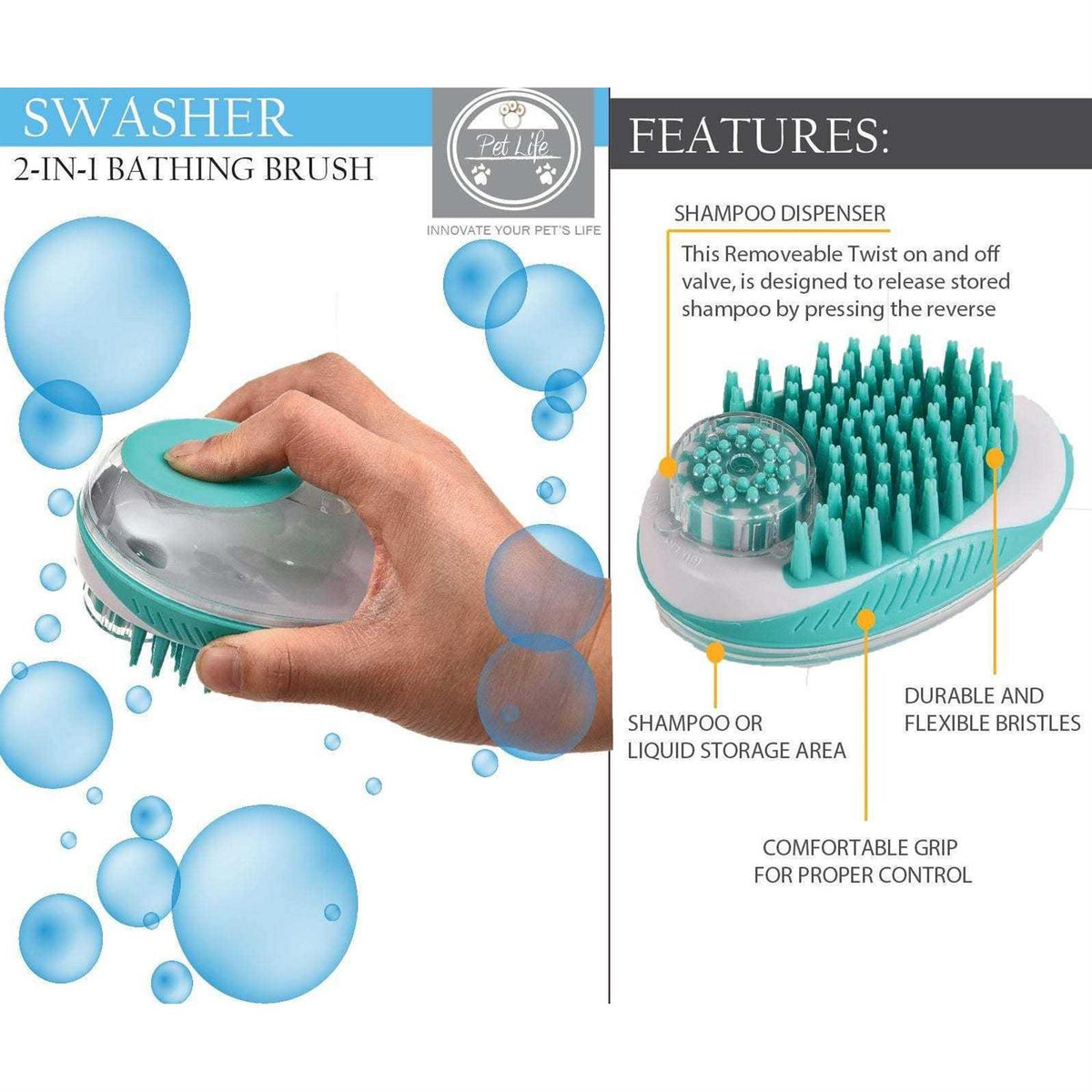 Shampoo Dispensing Massage and Bathing Brush W776