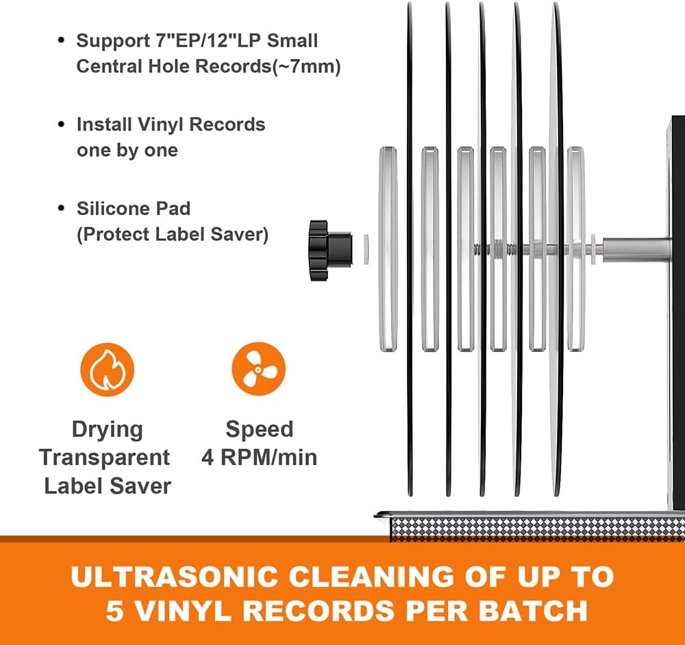 Vinyl Record Ultrasonic Cleaner with Records Bracket A635620